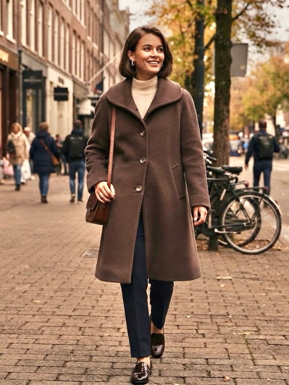 Brown Single-Breasted Coat